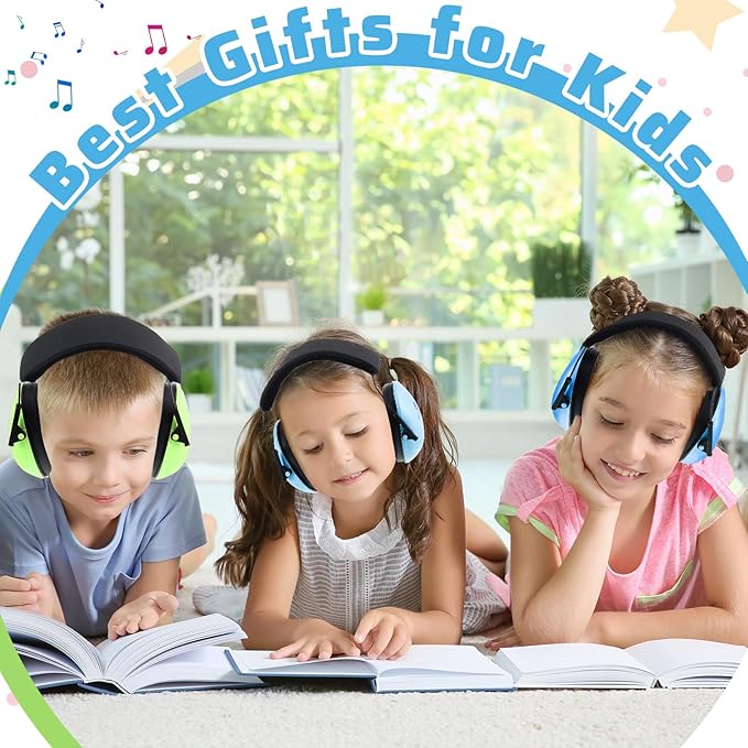 Amylove 4 Pcs Kids Ear Protection Noise Cancelling Headphones Noise Reduction Ear Muffs 27dB Hearing Protection (4 Colors)