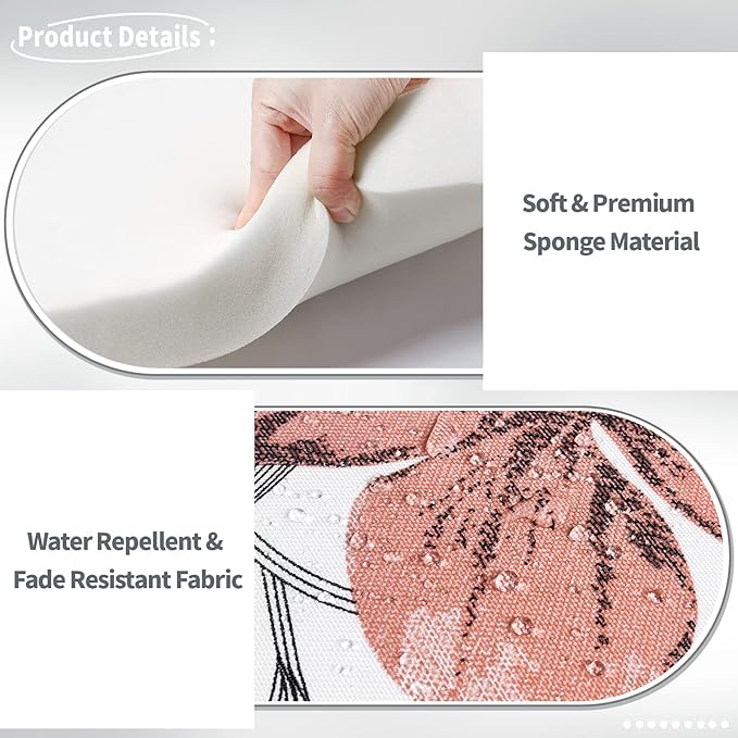 Indoor/Outdoor Chair Cushions 16x17 Inch, Patio Chair Cushions with Ties, All Weather Seat Cushions for Patio Furniture Home Garden Chair Use, Set of 4, Clemens Noir Pink