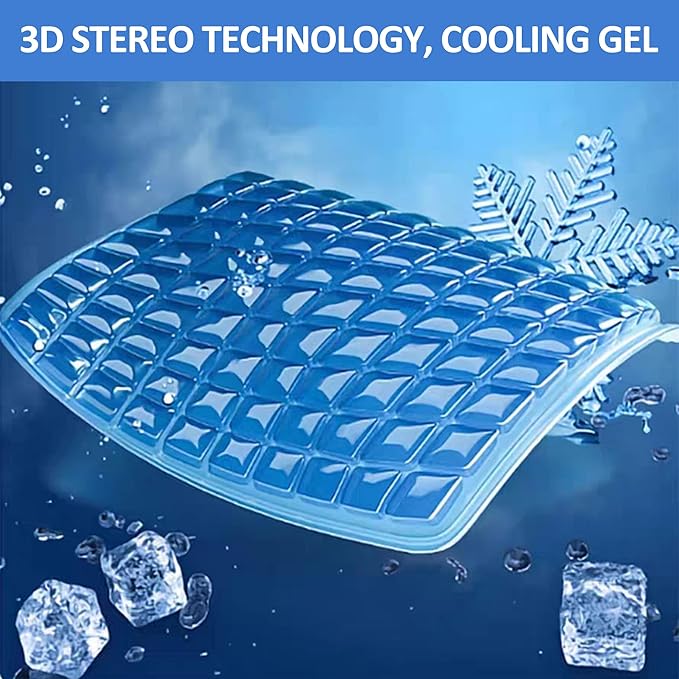 Lumbar Support Pillow for Office Chair and Car Seat - Gel Memory Foam Back Cushion Improve Sitting Posture & Back Pain Relief, Lumbar Support Cushion with Adjustable Strap & Non-Slip