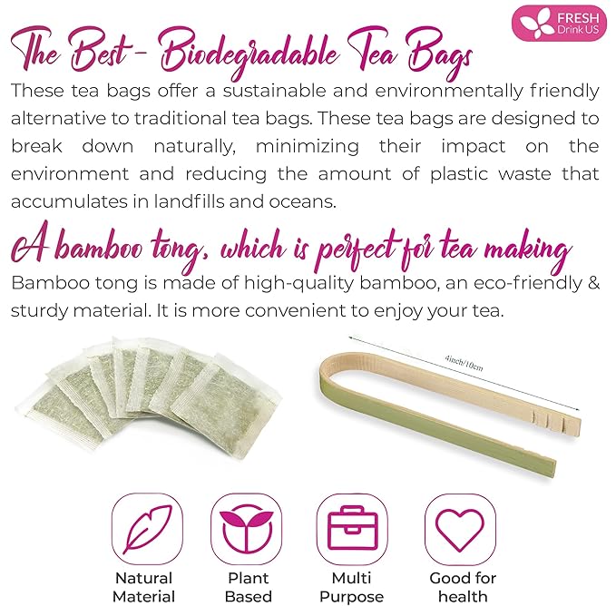 FreshDrinkUS, Premium Red Clover Herbal Tea– 75 Tea Bags – Pure – Naturally Smooth & Mild Flavor – Premium Quality, Eco-Conscious Packaging. Caffeine-Free. Gluten Free. Vegan