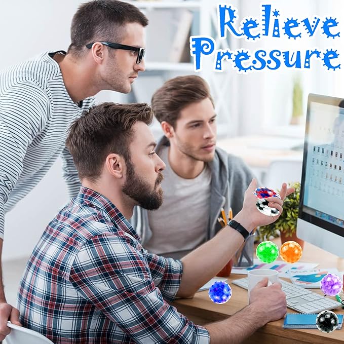 35PCS Stress Balls, Squishy Squeeze Balls Bulk, Sensory Balls, ADHD Stress Relief for Adults , Classroom Prizes, Party Favors, Birthday Gift, Goodie Bag Stuffers