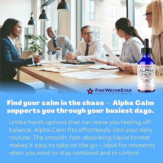 FWS Alpha GPC Calm Drops, Liquid Alpha GPC with L-Theanine, Organic, Non-GMO, Fast Acting Nootropic Brain Supplement for Memory Focus Calm, Supports Healthy Brain Function for Mental Clarity