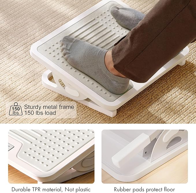 EUREKA ERGONOMIC Tilt Adjustable Footrest, Foot Rest for Under Desk at Work with Massage Surface, Office Foot Rest Under Desk with 20 Degree Tilt No Locking, Metal Frame
