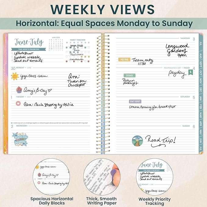 bloom daily planners 2025-2026 (8.5" x 11") Academic Year Daily Planner (July 2025 - July 2026) - Weekly & Monthly Dated Agenda Organizer with Stickers & Tabs - Creating A Life I Love