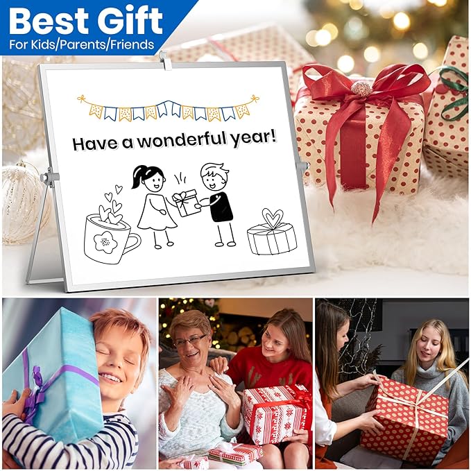 Grtard Magnetic Dry Erase Board with Stand, 18''x14'' Double-Sided White Board for Kids, Desktop Whiteboard with Stand, Large White Board, Desk Whiteboard Portable, Dry Erase Board for Kids, Memo