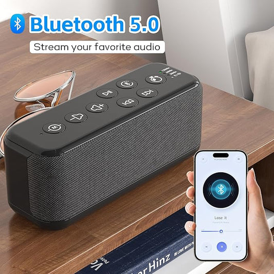 Rechargeable White Noise Machine with 3000mAh Battery - Bluetooth Sleep Sound Machines with Lullabies & Fan Sounds, Auto-Off Timer, Perfect for Office Privacy, Noise Canceling & Sleep Improvement