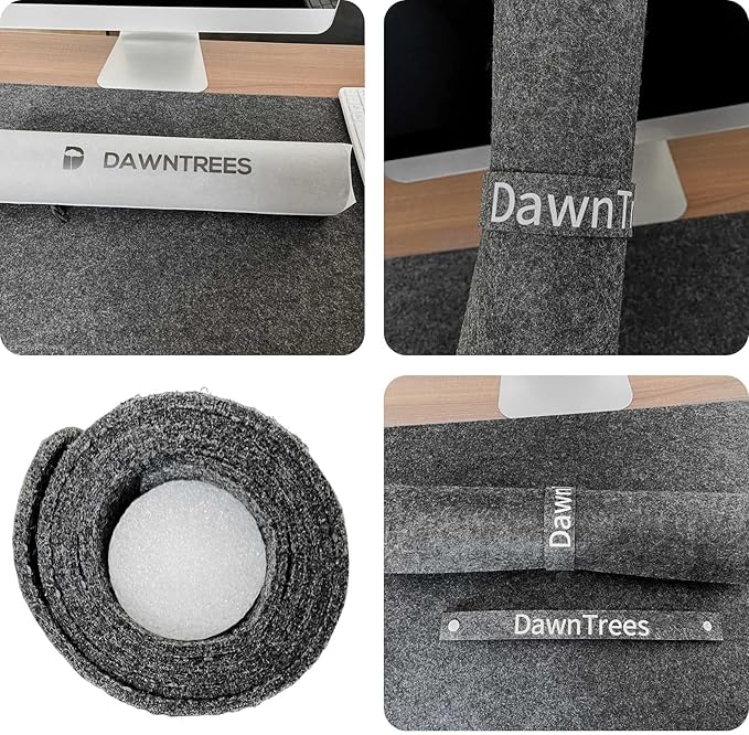 Felt Desk Mat | Computer Mat for Desk(36x12Inches) | Large Felt Mouse Pad and Keyboard Mat | Desk Protector for Office | Dark Gray