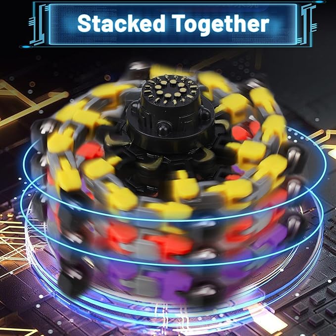 Dilabnba 15 Packs Transformable Fidget Spinner Toys for Party Classroom Prize Exchange, Deformable Chain DIY Robot Sensory Fingertip Gyro