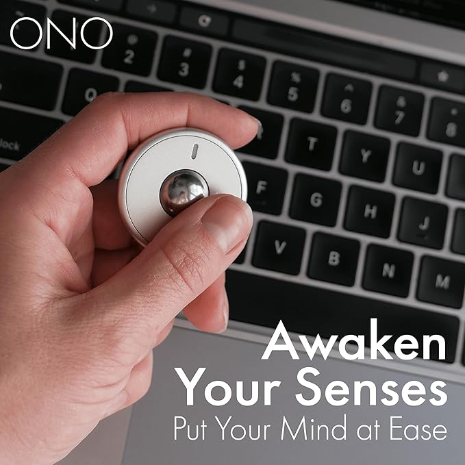 ONO Scroller - Handheld Fidget Toy for Adults | Help Relieve Stress, Anxiety, Tension | Promotes Focus, Clarity | Compact, Portable Design | Aluminum Grey