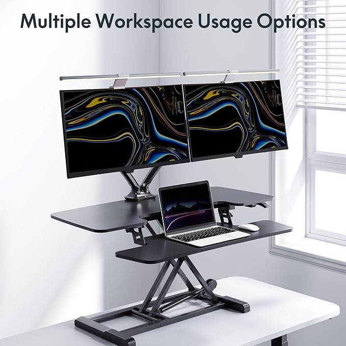 FlexiSpot Dual Monitor Stand for Desk Adjustable Spring Monitor Arm Desk Mount Hold up to 3.3 to 11lbs Vesa Dual Monitor Mount with C Clamp for 10 to 27 Inch Computer Screens