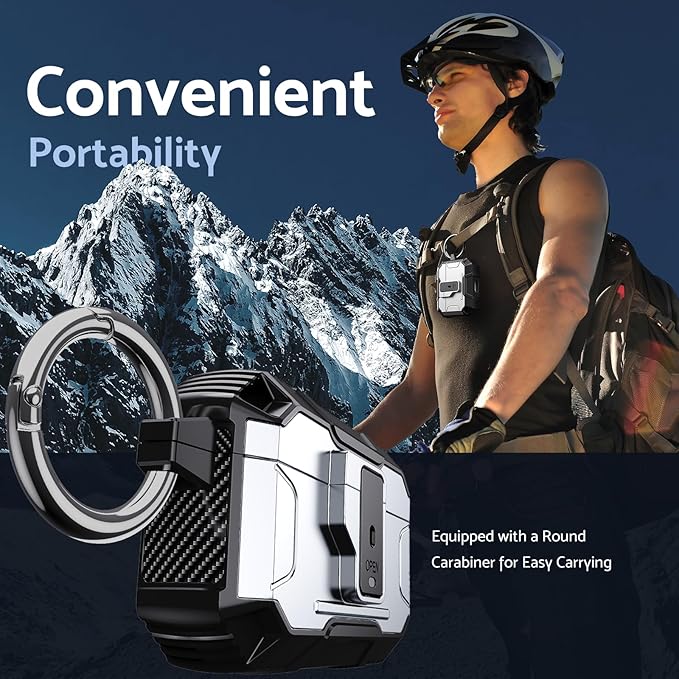 DASFOND Armor Earphone Cover Case for Airpods Pro 2, Military Grade Full Body Shockproof Protection Hard Case, Support Wireless Charging with Keychain, Magnetic Lid, Front LED Visible, Silver