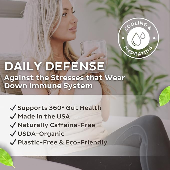 Trust Your Gut Wellness Shield Organic Herbal Tea Blend with Echinacea, Ginger, Cinnamon – Strengthens Immune System, Reduces Inflammation & Supports Healthy Digestion, 30 Bags