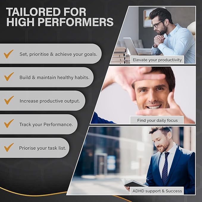 MindPanda 3-Month Undated A5 Productivity Planner – Daily Planner with a Guided 90-Day System for Focus, Goal Setting, Gratitude & Happiness – ADHD-Friendly Design