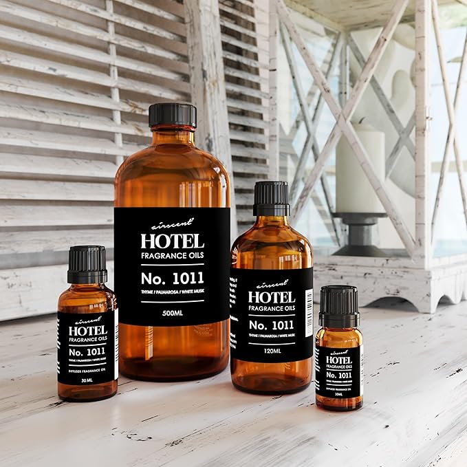 AirScent Hotel Diffuser Oil No. 1011 Inspired by The Beach Villas Hotel Scent - Premium Fragrance Oil for Ultrasonic and Waterless Diffusers and Crafting - 120 mL, 4 fl oz Dropper Bottle