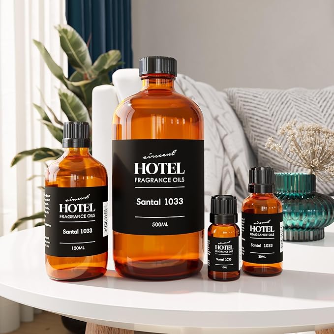 AirScent Santal Diffuser Oil No. 1033 - Santal-33-Inspired Perfume Dupe - Premium Fragrance Oil Blend for Ultrasonic and Waterless Diffusers and Crafting - 30 mL, 1 fl oz Glass Bottle with Dropper
