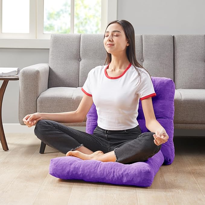 Degrees of Comfort Floor Cushion 22: Square Purple 22x22x4 Gusset Square-1PK