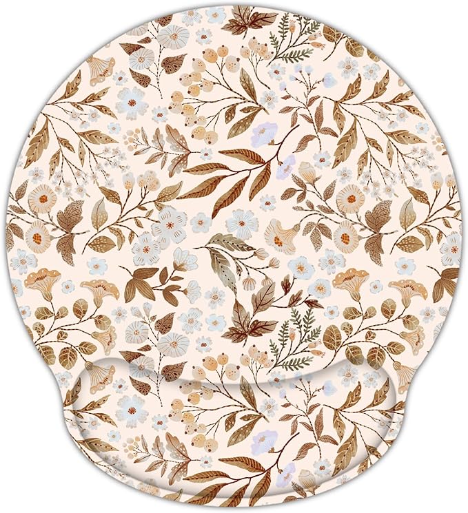 RICHEN Ergonomic Mouse Pad with Wrist Support,Non-Slip Rubber Base for Computer Laptop & Mac,Lightweight Rest for Home,Office & Travel (Sicilian Flowers)