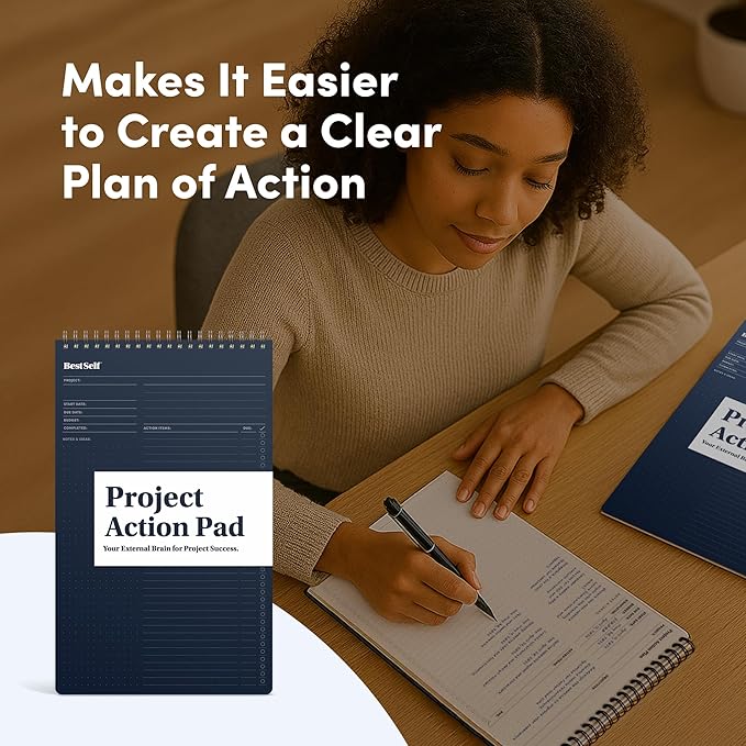 BestSelf Project Action Pad - Daily Task Planner, To-Do List & Action Pad for Boosting Productivity and Effective Project Management