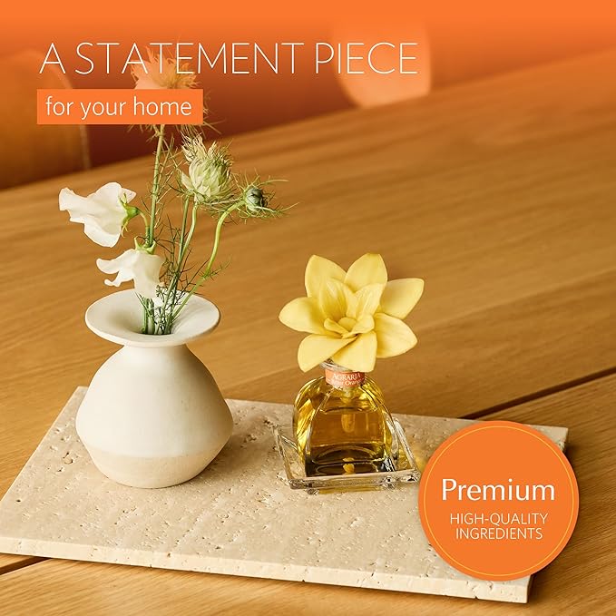 AGRARIA PetiteEssence Flower and Reed Diffuser Set, Hand Crafted Sola Flower Botanical Home Fragrance Set, Scented Oil Gift for All Occasions