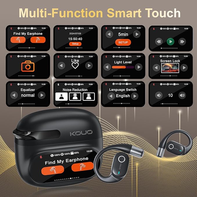 AI Translation Earbuds Real Time,164 Language Translator EarBuds with LED,Wireless Earphones Bluetooth Headphones, Audifonos Traductores de Inglés Español, Translating Device for Business Travel Study