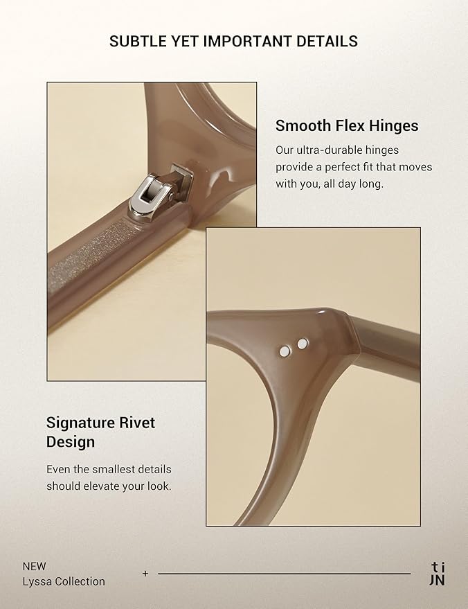 TIJN Olisa Blue Light Blocking Glasses for Women Men,Oval Glasses Frame Bluelight Glasses for Gaming/Computer/Screen