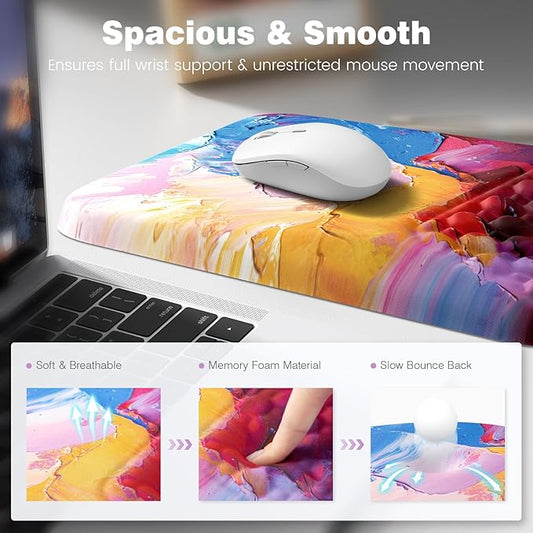 Ospelelf Ergonomic Wrist Rest for Computer Keyboard Pad, Large Arm Rest Wrist Support for Mouse, Relieve Wrist Pain, Multicolored