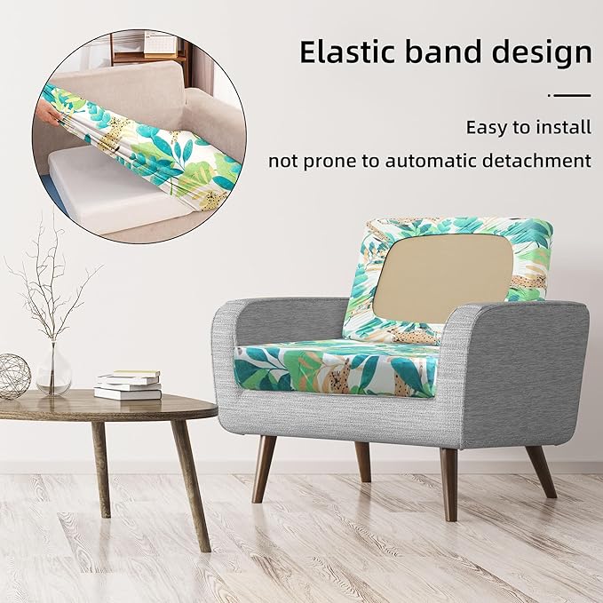 8Pcs Stretch Patio Cushion Covers,Outdoor Couch Covers Replacement,Outdoor Couch & Sofa Slipcovers,for Patio Furniture Cushion Covers,Washable Reusable Furniture Protector (Leopard,Cover Only)