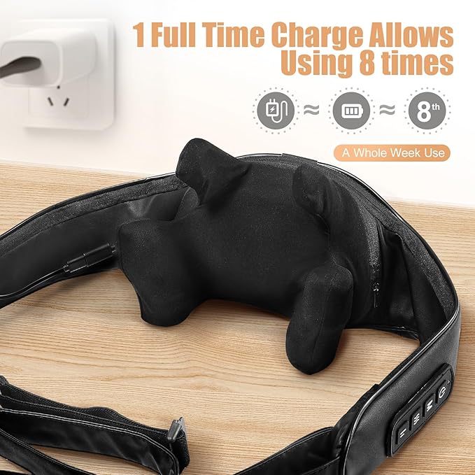 Shiatsu Back and Neck Massager, Cordless Shoulder Massager with Heat, Electric Deep Tissue 3D Kneading Massage Pillow for Shoulder, Leg, Body Muscle Pain Relief, Gifts for Men Women