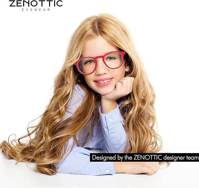ZENOTTIC Kids Blue Light Blocking Glasses Anti Glare Lens Lightweight Frame Computer Eyeglasses for Boys and Girls