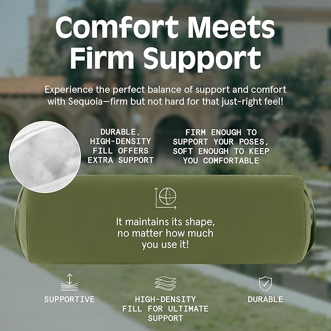 Retrospec Retrospec Sequoia Yoga Bolster Pillow - Meditation Cushion for Yoga Practices - Includes Machine Washable 100% Cotton Cover & Durable Carry Handle