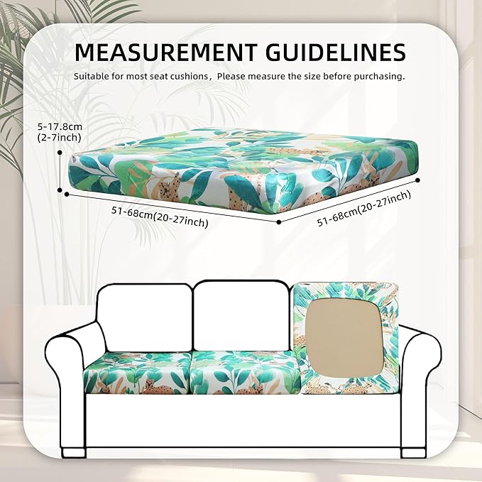 8Pcs Stretch Patio Cushion Covers,Outdoor Couch Covers Replacement,Outdoor Couch & Sofa Slipcovers,for Patio Furniture Cushion Covers,Washable Reusable Furniture Protector (Leopard,Cover Only)