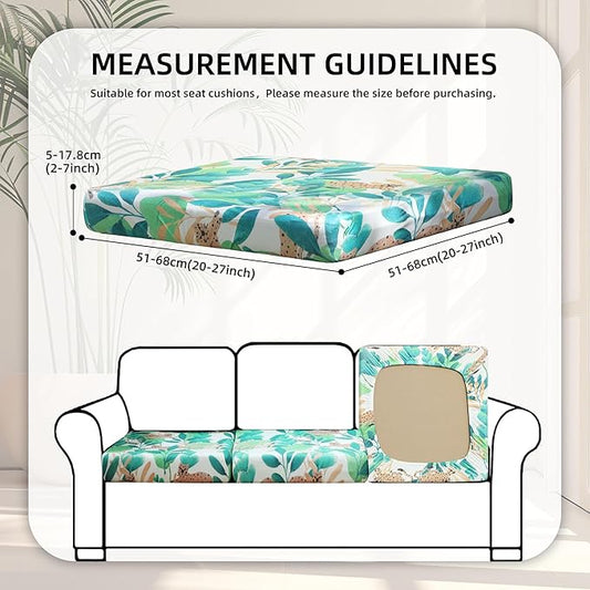 8Pcs Stretch Patio Cushion Covers,Outdoor Couch Covers Replacement,Outdoor Couch & Sofa Slipcovers,for Patio Furniture Cushion Covers,Washable Reusable Furniture Protector (Leopard,Cover Only)