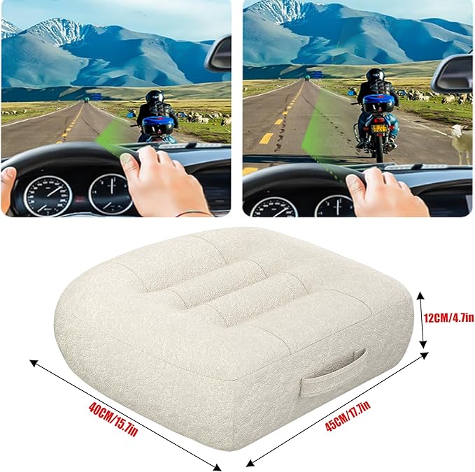 Adult car seat Booster for Height/Drivers seat Booster Cushion for Adults/Increase The Field of View by 12cm/ 4.7in,Butt Cushion for Office Chairs,for car/Office/Home/Wheelchair（Beige）