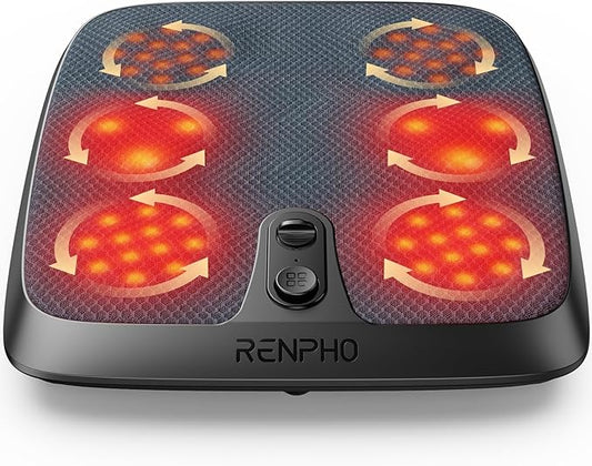 RENPHO FSA Shiatsu Foot Massager with Heating, Gifts for Women, FSA Eligible Items List, Deep Kneading Foot Massager for Neuropathy and Plantar Fasciitis, Quietly Used Under Desk as Ottoman