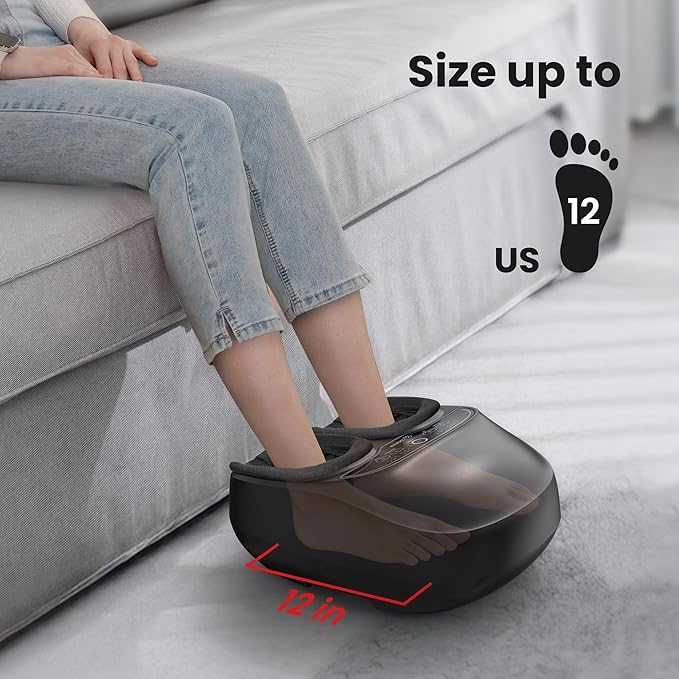 COMFIER Foot Massager with Heat,Kneading,Vibration,Compression,Pause Function,Shiatsu feet Massager for Plantar Fasciitis Neuropathy, Gifts for Him/Her,Remote Control,Size 13