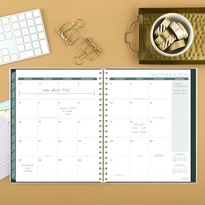 Cambridge 2026 Planner, Weekly & Monthly, 8-1/2" x 11", Large, Emerald Isle (1758-905-26)