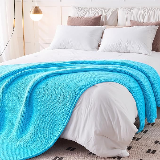 L'AGRATY Knitted Weighted Blanket - 48"x72" 15lbs Cooling Chunky Knit Heavy Blanket for Adults Braided Crochet Throw Thick Cable Yarn Knit Decorative Blanket No Beads Evenly Weighted Machine Washable