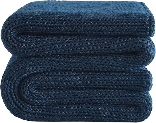 L'AGRATY Knitted Weighted Blanket - 48"x72" 15lbs Cooling Chunky Knit Heavy Blanket for Adults Braided Crochet Throw Thick Cable Yarn Knit Decorative Blanket No Beads Evenly Weighted Machine Washable