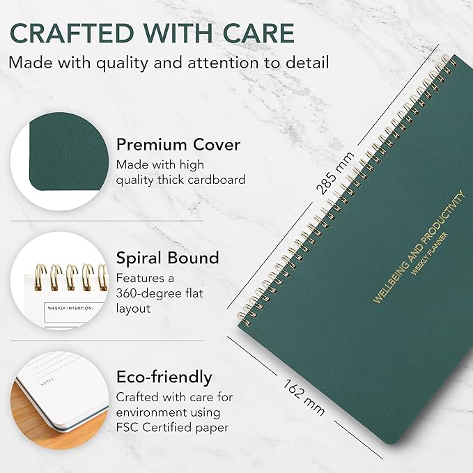 Zen & Flow - Undated Weekly Planner, Dashboard Desk Pad, To Do List Notepad, Productivity, Habit Tracker, Desk Notepad, Dashboard Planner