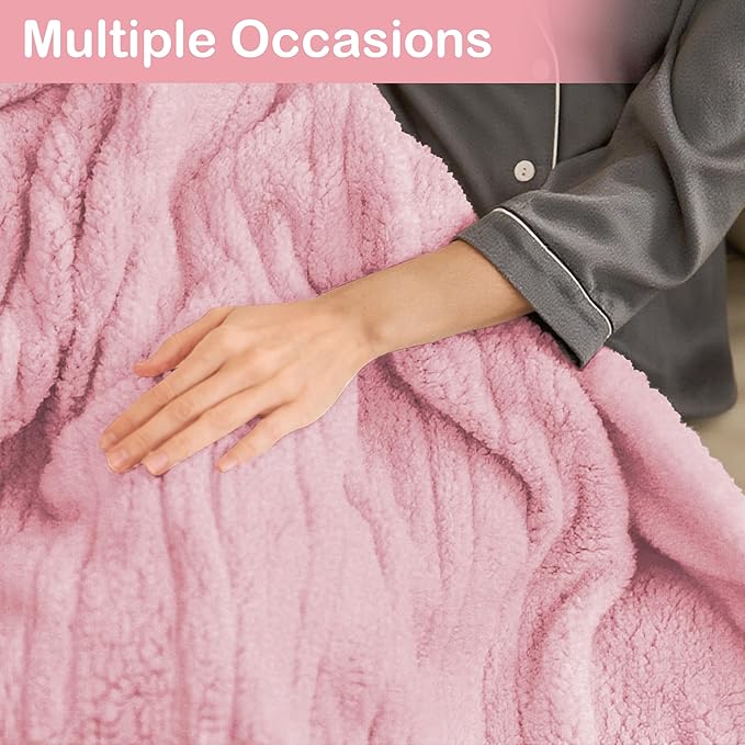 Electric Heated Blanket 6 Heating Settings & 10H Auto Off Full 72×84 Ultra-Soft Warm Machine Washable Home Office Light Pink