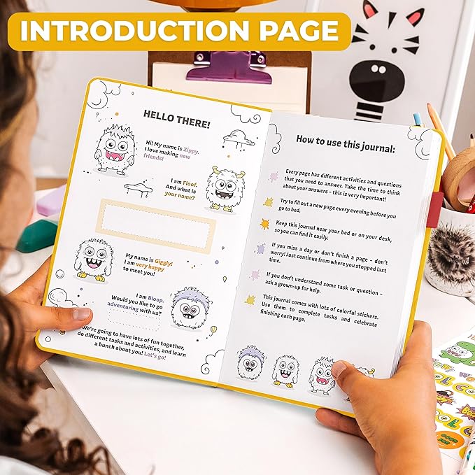 Clever Fox Kids’ Journal – Daily Feelings & Gratitude Notebook for 8+ Children – Child’s Planner & Mood Tracker for Journaling & Writing (Lemon)