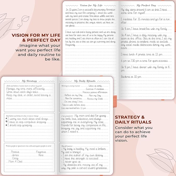 GoGirl Planner and Organizer for Women – Pocket Weekly Planner, Goals Journal & Agenda for Time Management & Productivity. Undated (Peach Pink)