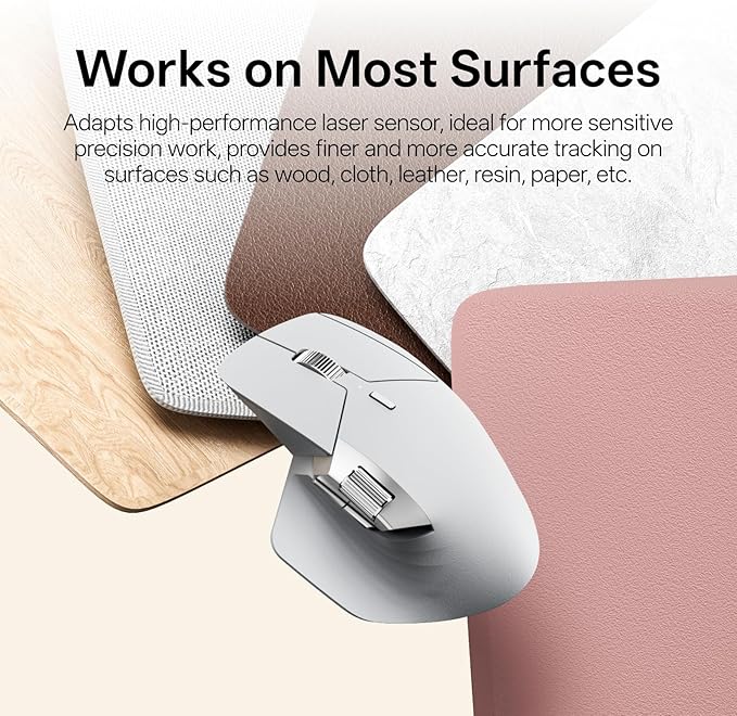 Rapoo MT760 PRO Wireless Mouse, NearLink + Bluetooth 5.0 Multi-Device, 12K DPI, 2K Polling, Ergo for Work & Gaming, 11 Programmable Buttons, On-Board Memory, Quiet Clicks, USB-C, 120 Days Battery Life