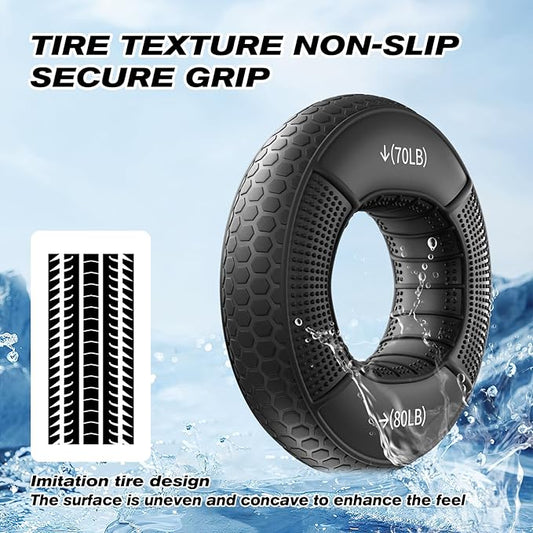 Hand Grip Strengthener Rings - 4 Pack Finger Exerciser Grip Strength Trainer Silicone Squeezer Gripper for Muscle Strengthening Training Forearm Grip Workout Stress Relief Rehabilitation 30LB-80LB