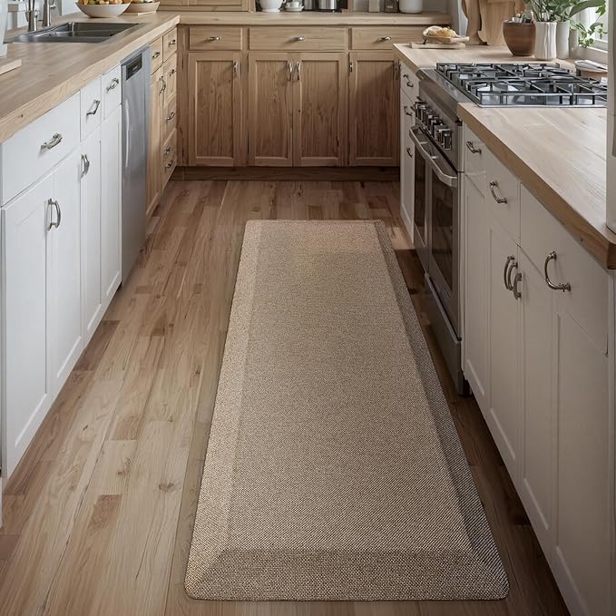 LUMI Anti Fatigue Cushioned Comfort Mats for Standing, 3/4 Thick Ergonomic Mats for Desk Office, Non-Slip, Ultra Soft, Memory Foam Rugs for Home, Kitchen, Laundry, 20"x32", Beige