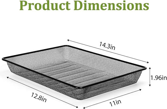 Single Desk Tray Organizer, Turn in Trays Classroom, Metal Mesh Paper/Letter Storage Basket for Office Home Drawers School, Black (1 Pack)