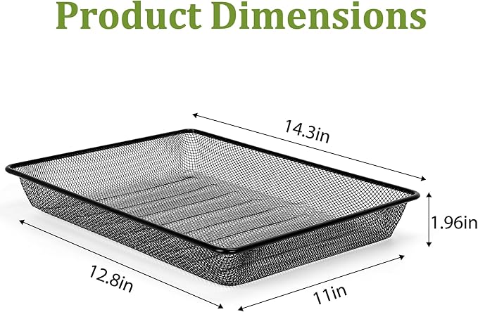 Single Desk Tray Organizer, Turn in Trays Classroom, Metal Mesh Paper/Letter Storage Basket for Office Home Drawers School, Black (5 Pack)