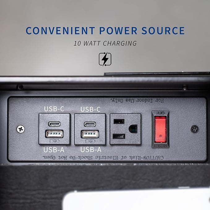 VIVO 16 inch Under Desk Slide Out Drawer with Power Strip for Charging, Storage Organizer, Black, DESK-DR16-BP