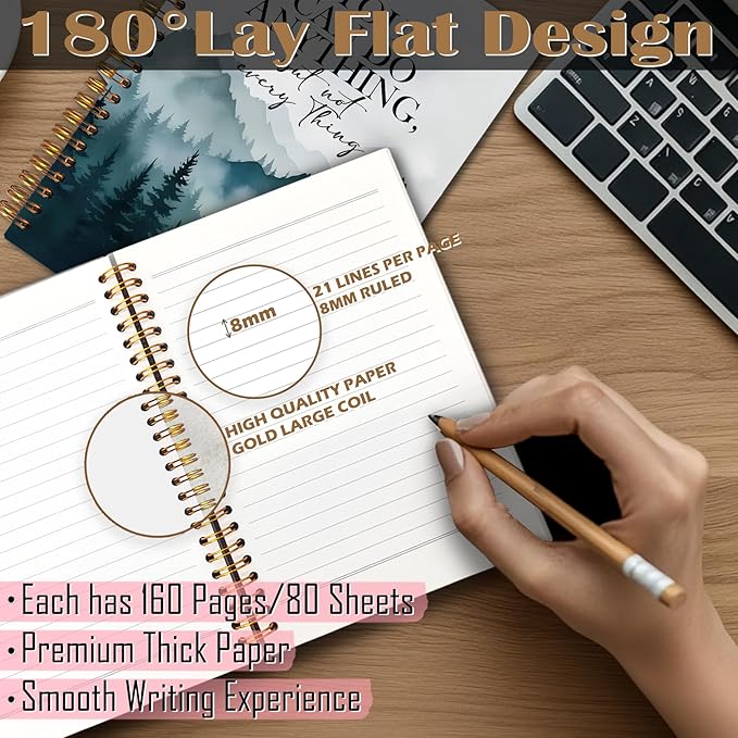 Forest Inspirational Notebook, Motivational Quote Journaling Notebook, Positive Journal for Women Men, You Can Do Anything But Not Everything Spiral Notebooks 5.5x8.3 Inch