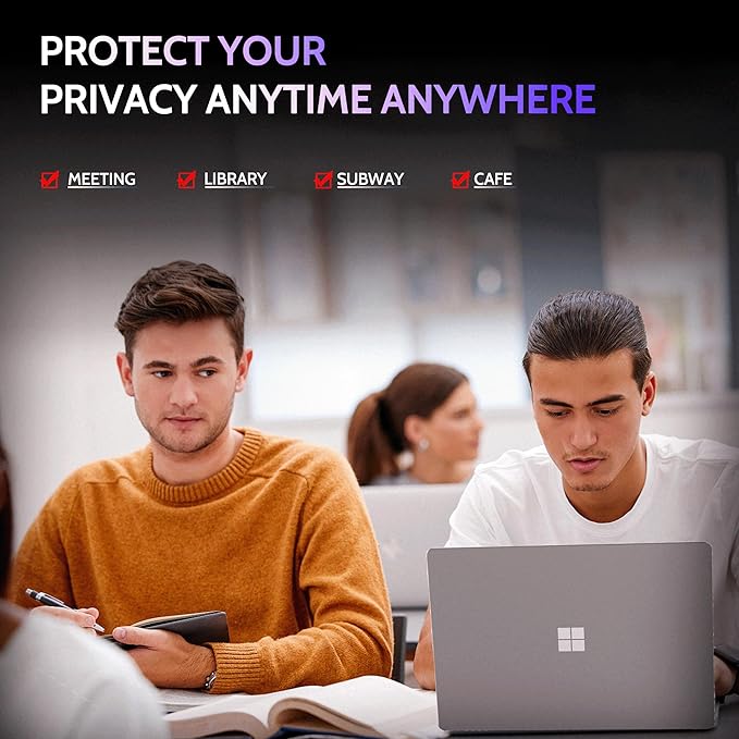 Privacy Screen for 14.4 Inch Surface Laptop Studio 2/1, MagicSuction™ Removable Anti Spy Black Protector, Glare Blue Light Filter for Microsoft Laptop Computer Monitor